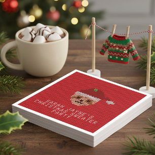 Serviettes En Papier Sloth Christmas Sweat Party Rouge Papier serviette