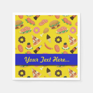 Serviettes En Papier Snack Time Pique-Nique Jaune