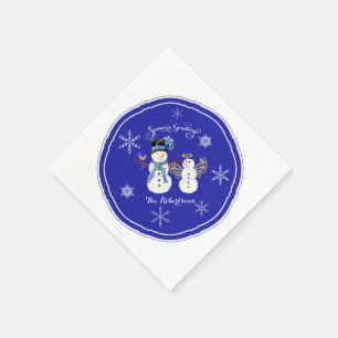Serviettes En Papier Snowman Snow Angel Snowflake Fête d'hiver