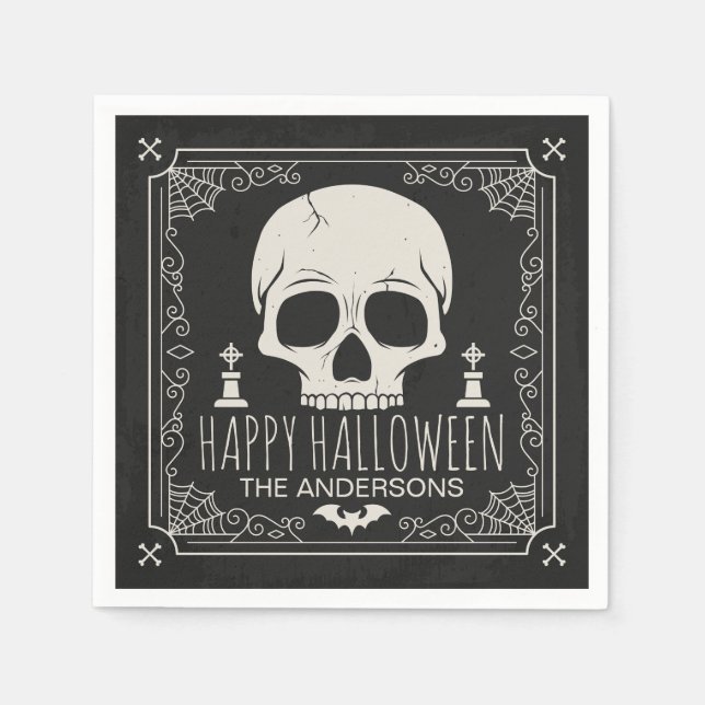 Serviettes En Papier Soirée d'Halloween personnalisée | Serviette de ta (Devant)