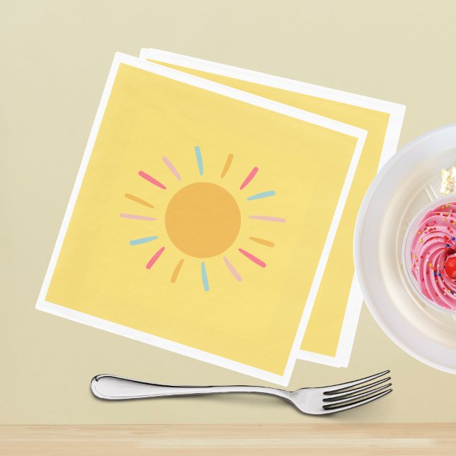 Serviettes en papier - Soleil jaune (Créateur téléchargé)