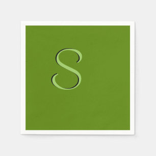 Serviettes En Papier Solid Avocado vert initialisé