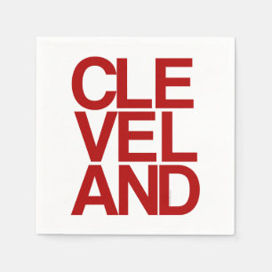 Serviettes En Papier Souvenir typographique audacieux de Cleveland