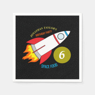 Serviettes En Papier Space Rocket to the Moon Children's Birthday