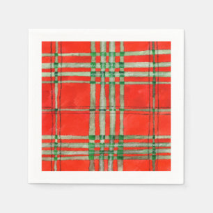 SERVIETTES EN PAPIER STANDARD POUR COCKTAIL TARTAN