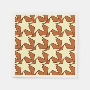 Serviettes En Papier Star moderne Géométrique - crème et chameau tan