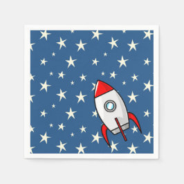 Serviettes En Papier Starry Sky Fat Rocket Ship