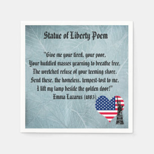 Serviettes En Papier Statue de poème de liberté