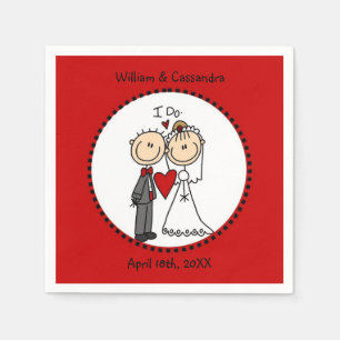 Serviettes En Papier Stick Figure I Faire Mariage papier serviettes