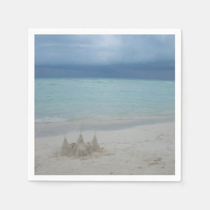 Serviettes En Papier Stormy Sandcastle Beach Landscape