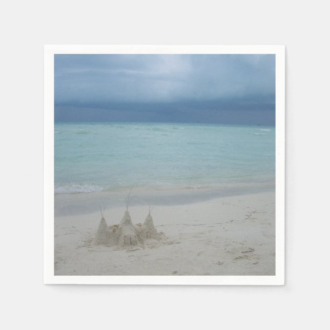 Serviettes En Papier Stormy Sandcastle Beach Landscape (Devant)