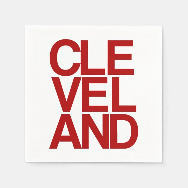Serviettes En Papier Style typographique Cleveland Souvenir (Devant)