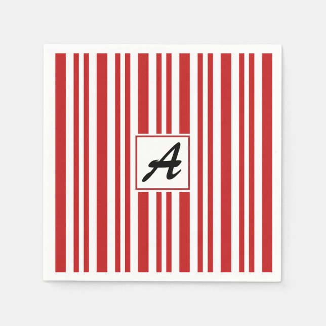 Serviettes En Papier Sucre de canne de Noël Monogramme (Devant)