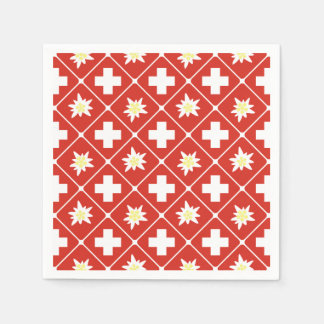 Serviettes En Papier Suisse motif Edelweiss