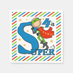 Serviettes En Papier Super Hero Boy 4Anniversaire Papier serviettes