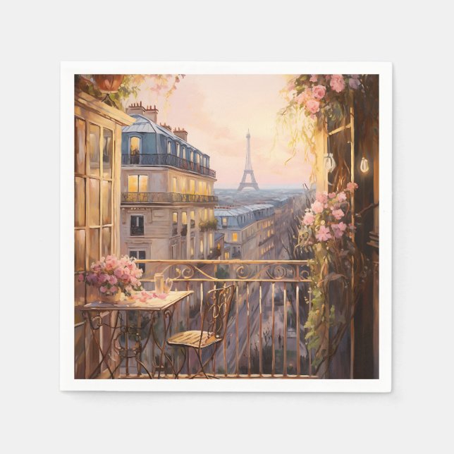 Serviettes en papier sur le thème de Paris (Devant)