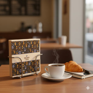 Serviettes en papier sur le thème du café Folk — m