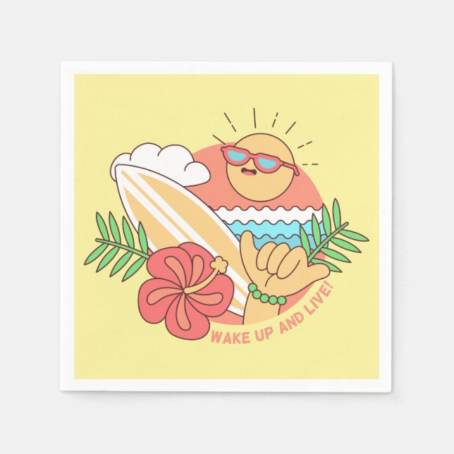 Serviettes en papier surfeur (Devant)