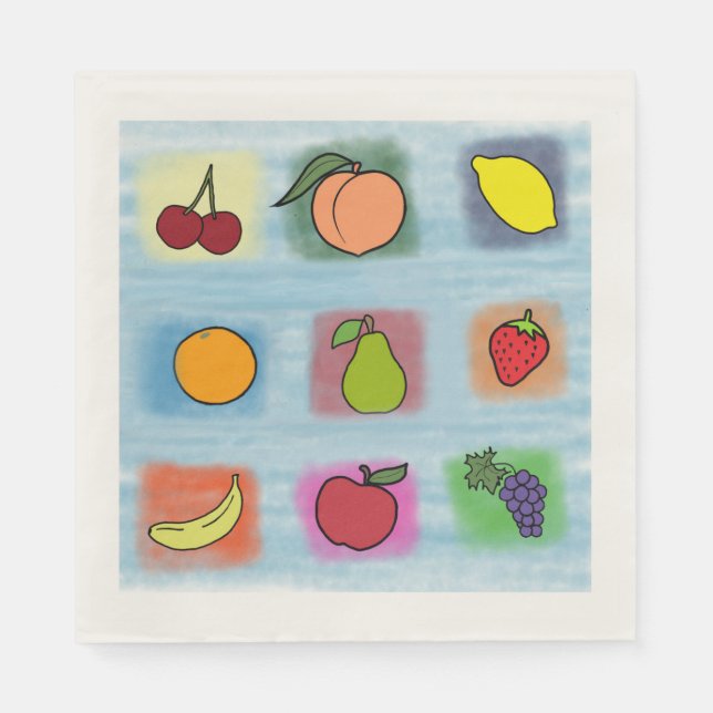Serviettes En Papier Surprise des fruits (Devant)