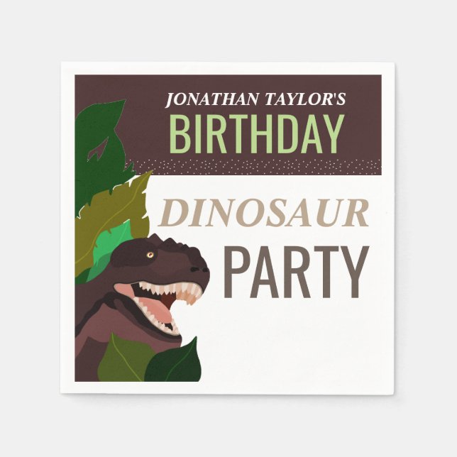 Serviettes En Papier T Rex Dinosaur Party Anniversaire des enfants (Devant)