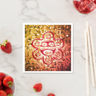 Serviettes en papier Taino Sun (Rouge/Or)