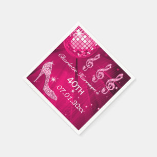 Serviettes En Papier Talons quarantième de boule et d'étincelle de