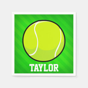 Serviettes En Papier Tennis ; Neon Green Stripes