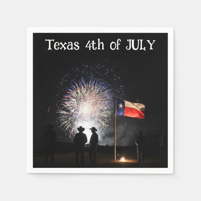 Serviettes en papier Texas 4 juillet fete national (Devant)