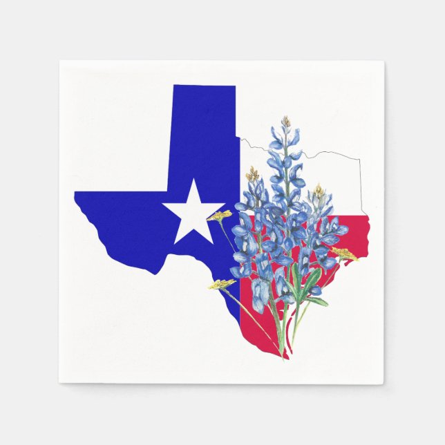 Serviettes En Papier Texas et Bluebonnets (Devant)