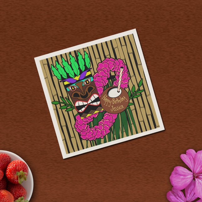 Serviettes En Papier Thème de fête d'anniversaire de Luau personnalisé (Créateur téléchargé)