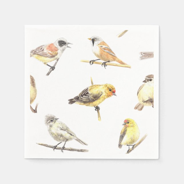 Serviettes En Papier Tit birds motif (Devant)
