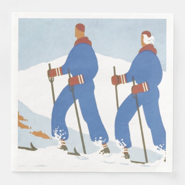 Serviettes En Papier TOP Skiing (Devant)