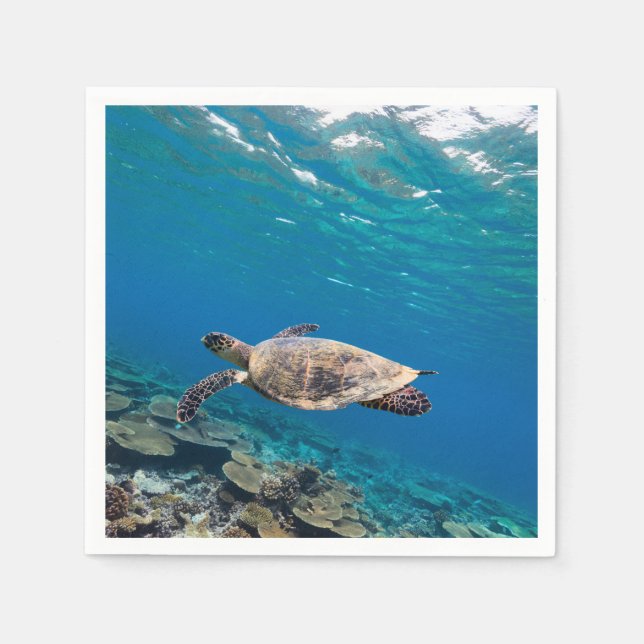 Serviettes En Papier Tortue de mer (Devant)