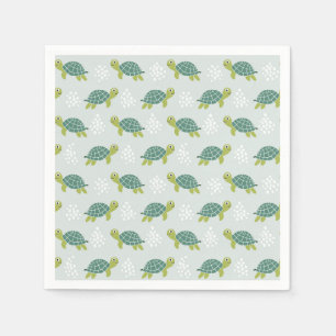 Serviettes en papier Tortue, Fête côtière Vie mari