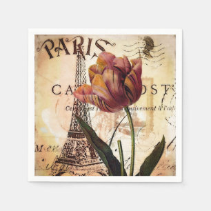Serviettes En Papier Tour Eiffel et tulip