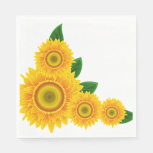 Serviettes en papier tournesol