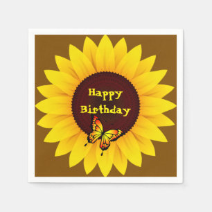 Serviettes en papier Tournesol Joyeux Anniversaire