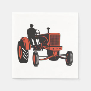 Serviettes En Papier Tracteur vintage