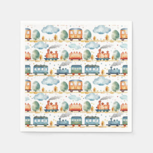 Serviettes en papier Train, Fête d'anniversaire Lo
