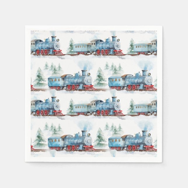 Serviettes en papier Train, Fête d'anniversaire Lo (Devant)
