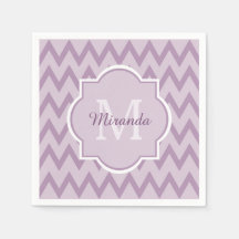 Trendy Purple Chevron Zigzag Nom et monogramme
