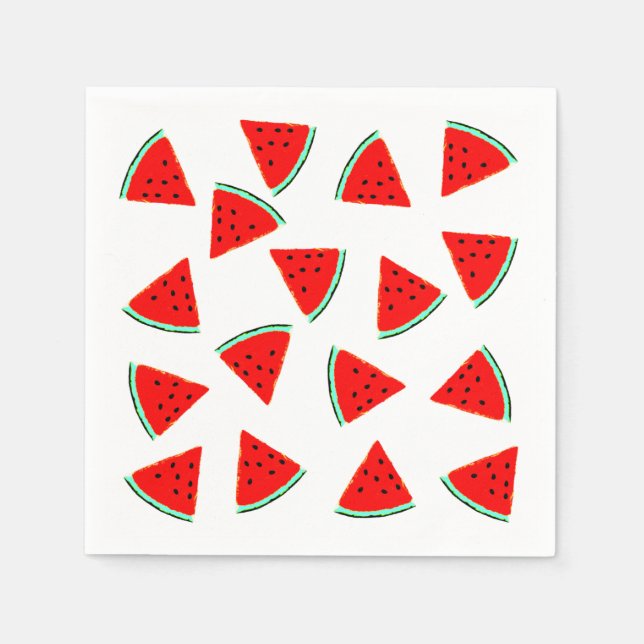 Serviettes En Papier Triangles à motif pastèque (Devant)