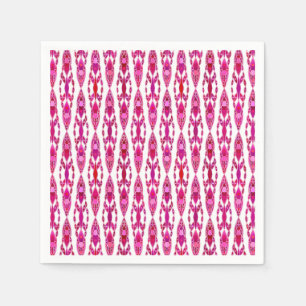 Serviettes En Papier Tribal Batik - Burqundy et Fuchsia Pink