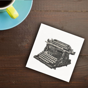 Serviettes En Papier Typographie vintage d'antan noir