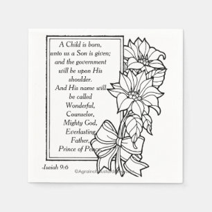 Serviettes En Papier Un enfant est Noël né d'écriture sainte