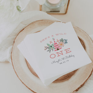 Serviettes En Papier Un sauvage Première fête d'anniversaire