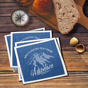 Serviettes En Papier Up For Adventure Mountains White ID358