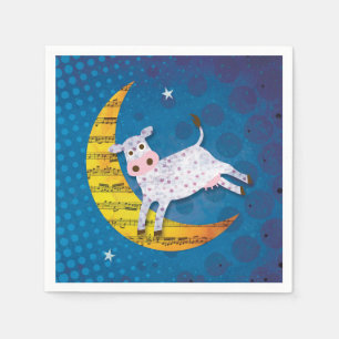 Serviettes En Papier Vache à art populaire sautée au-dessus de la