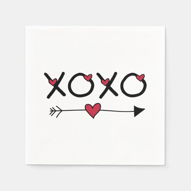 Serviettes En Papier Valentines XOXO (Devant)