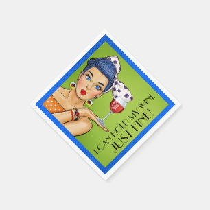 Serviettes En Papier VENTE ! Humour Retro Vin (Party) Cocktail Serviett